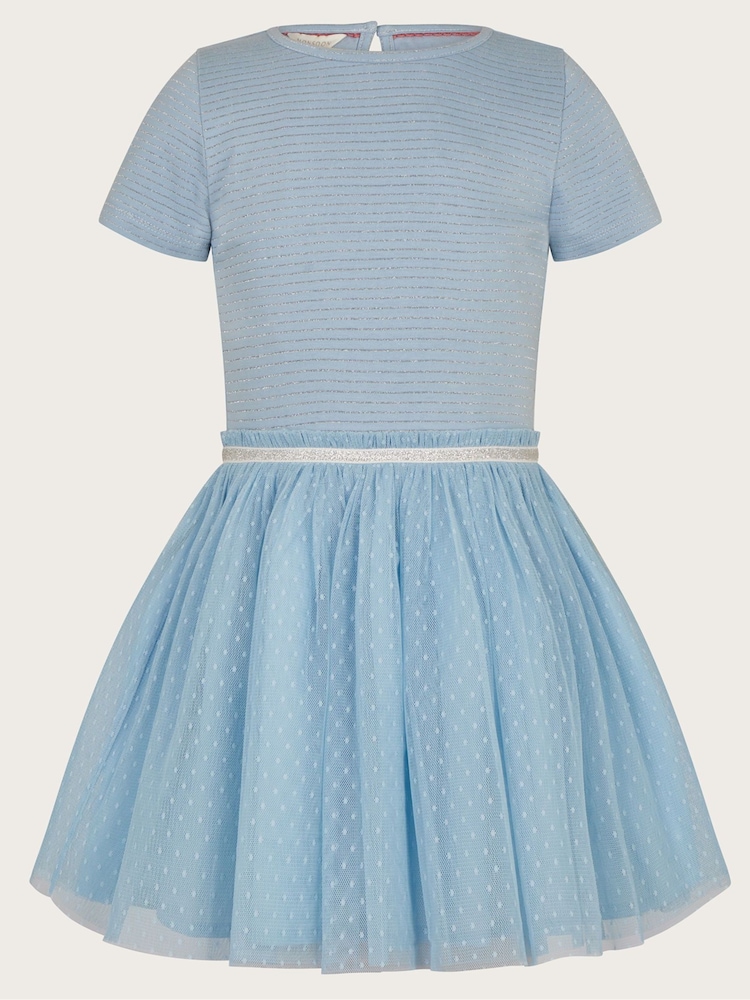 Monsoon Blue Disco Dobby Dress - Image 1 of 1