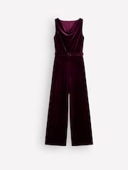 Boden Purple Cowl Neck Velvet Jumpsuit - Image 5 of 5