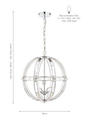 Laura Ashley Polished Chrome Aidan Glass Globe 5 Light Light - Image 5 of 5