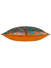 Wylder Tropics Blue Kali Jungle Tiger Piped Cushion - Image 4 of 6