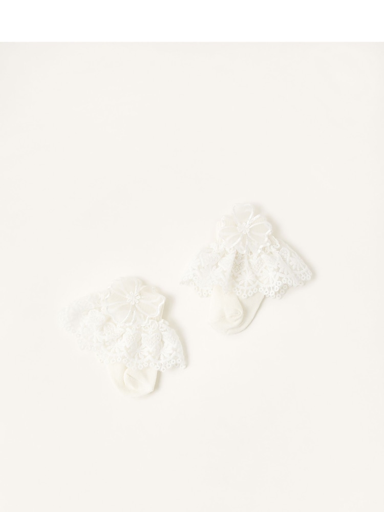 Monsoon Natural Baby Lace Bando and Sock Set - Image 3 of 3 Monsoon Natural Baby Lace Bando and Sock Set - Image 3 of 3