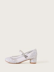 Monsoon Silver Annabelle Mesh Glitter Shoes - Image 1 of 3
