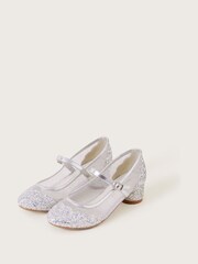 Monsoon Silver Annabelle Mesh Glitter Shoes - Image 2 of 3