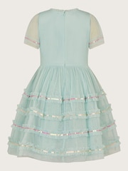 Monsoon Blue Embroidered Lace Tape Dress - Image 2 of 4