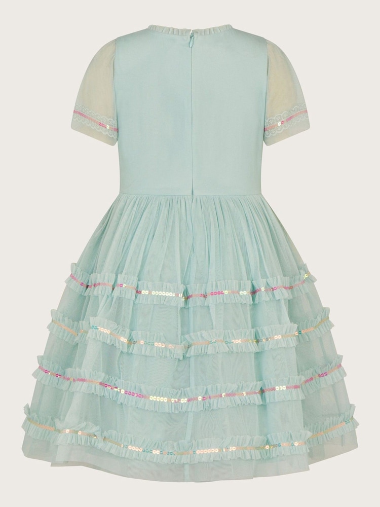 Monsoon Blue Embroidered Lace Tape Dress - Image 2 of 4