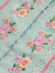Monsoon Blue Embroidered Lace Tape Dress - Image 3 of 4