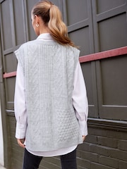 Grey Knit Heart Patchwork Tank Top - Image 3 of 7