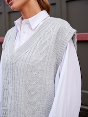 Grey Knit Heart Patchwork Tank Top - Image 5 of 7