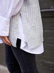 Grey Knit Heart Patchwork Tank Top - Image 6 of 7
