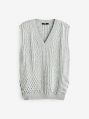Grey Knit Heart Patchwork Tank Top - Image 7 of 7