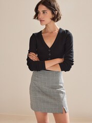 Schwarz/Weiß mit Karos - Minirock in A-Linie - Bild 1 von 1