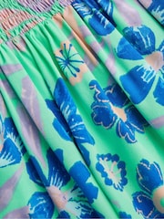 Monsoon Green Retro Floral Dress - Image 1 of 3