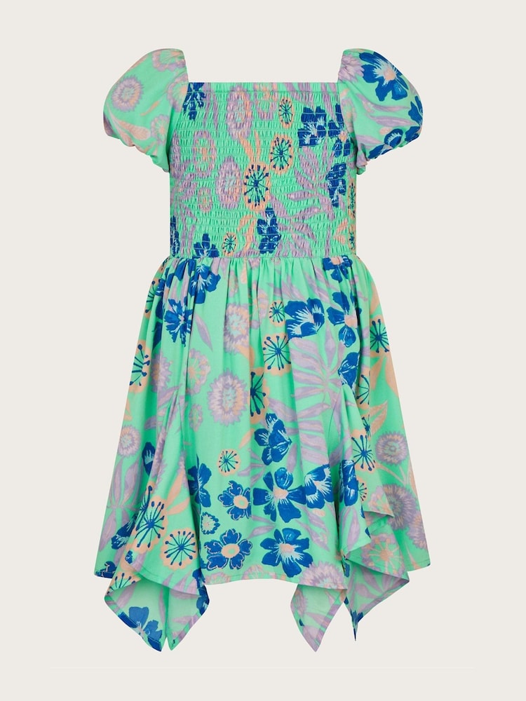 Monsoon Green Retro Floral Dress - Image 2 of 3
