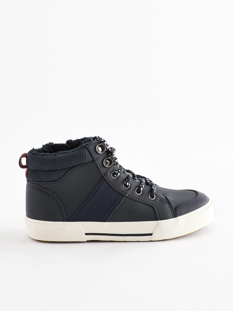 Navy Standard Fit (F) Thinsulate™ Lace Up High Top - Image 2 of 10