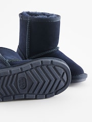 Navy Blue Suede Warm Lined Boots - Image 4 of 4