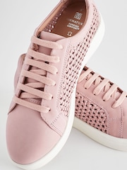Pink Signature Leather Weave Lace-Up Trainers - Image 6 of 8