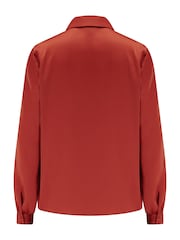 Pour Moi Orange Millie Fuller Bust Satin Woven Shirt - Image 4 of 4