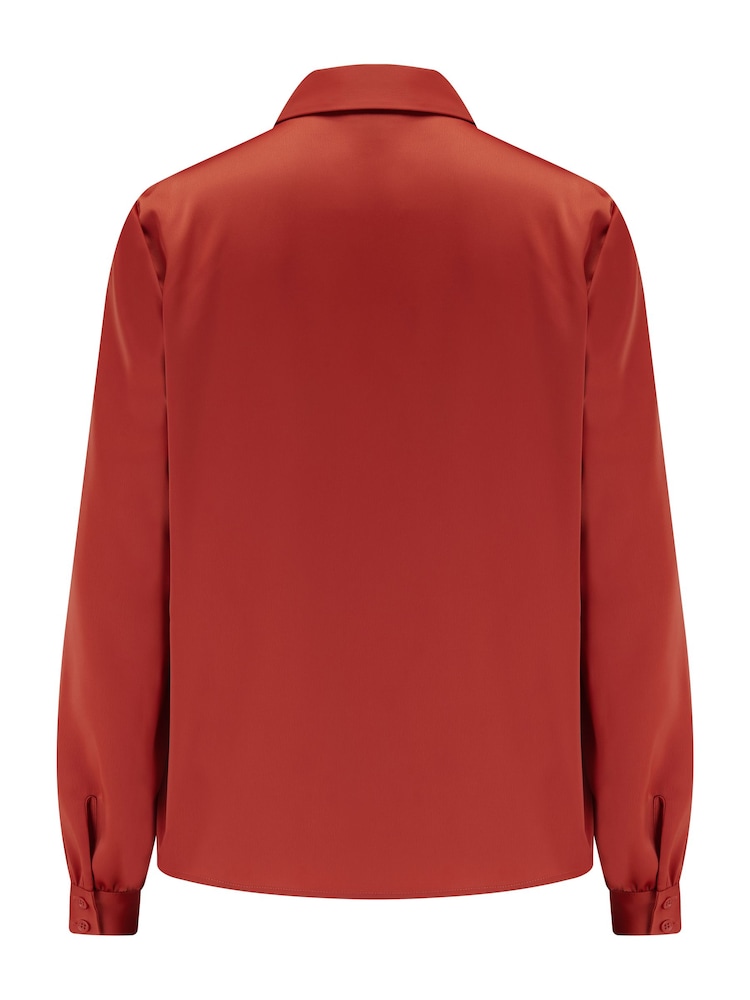Pour Moi Orange Millie Fuller Bust Satin Woven Shirt - Image 4 of 4