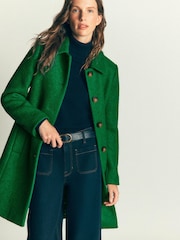 Boden Green Aylesford Wool Blend Coat - Image 4 of 6