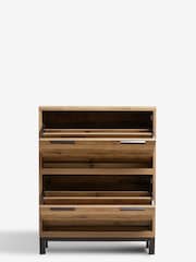 Dark Bronx Oak Effect Shoe Storage Cabinet - Image 4 of 8