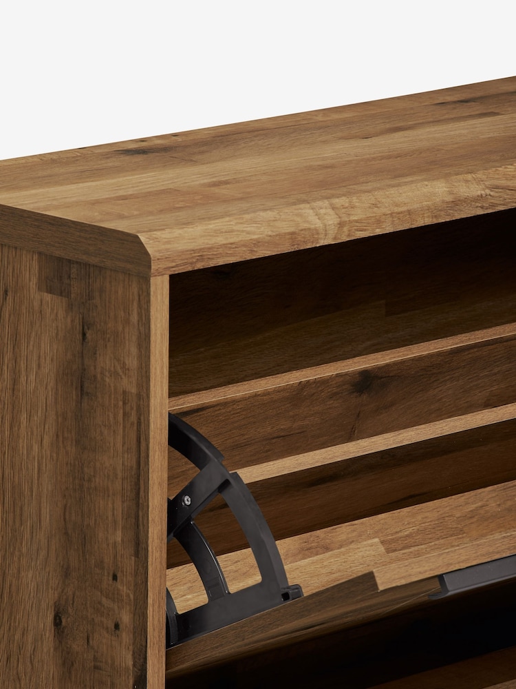 Dark Bronx Oak Effect Shoe Storage Cabinet - Image 9 of 9