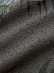 Charcoal Grey 100% Cotton Printed Floral Short Sleeve Shirt - Image 7 of 7