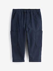 Navy Side Pocket 100% Cotton Pull On Trousers (3mths-7yrs) - Image 1 of 1