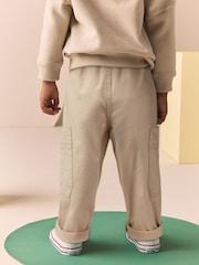 Neutral Cream Side Pocket 100% Cotton Pull On Trousers (3mths-7yrs) - Image 2 of 3