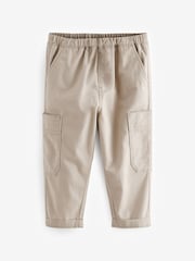 Neutral Cream Side Pocket 100% Cotton Pull On Trousers (3mths-7yrs) - Image 3 of 3