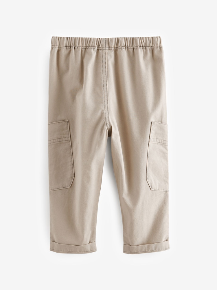 Neutral Cream Side Pocket 100% Cotton Pull On Trousers (3mths-7yrs) - Image 4 of 5