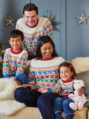 JoJo Maman Bébé Multi Womens Christmas Fair Isle Pattern Jumper - Image 5 of 5