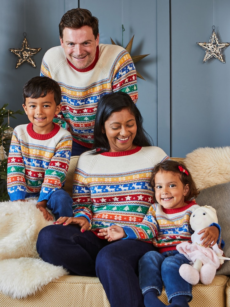 JoJo Maman Bébé Multi Womens Christmas Fair Isle Pattern Jumper - Image 5 of 5