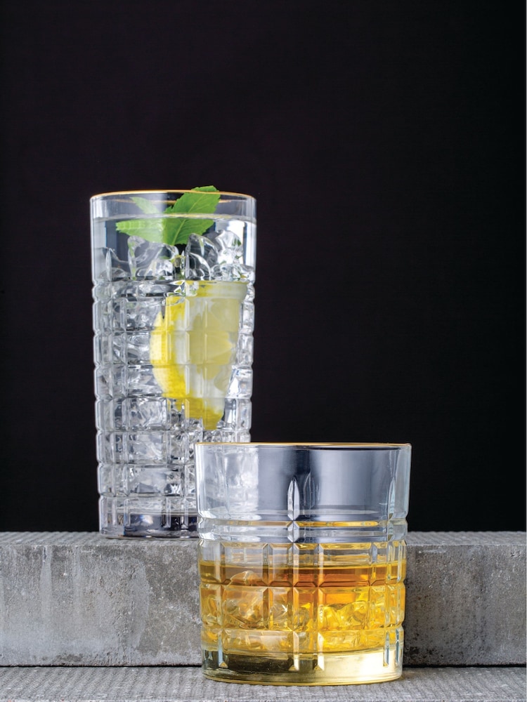 Ravenshead Set of 6 Gold Regency Mixer Glasses 32cl - Image 1 of 3 Ravenshead Set of 6 Gold Regency Mixer Glasses 32cl - Image 1 of 3