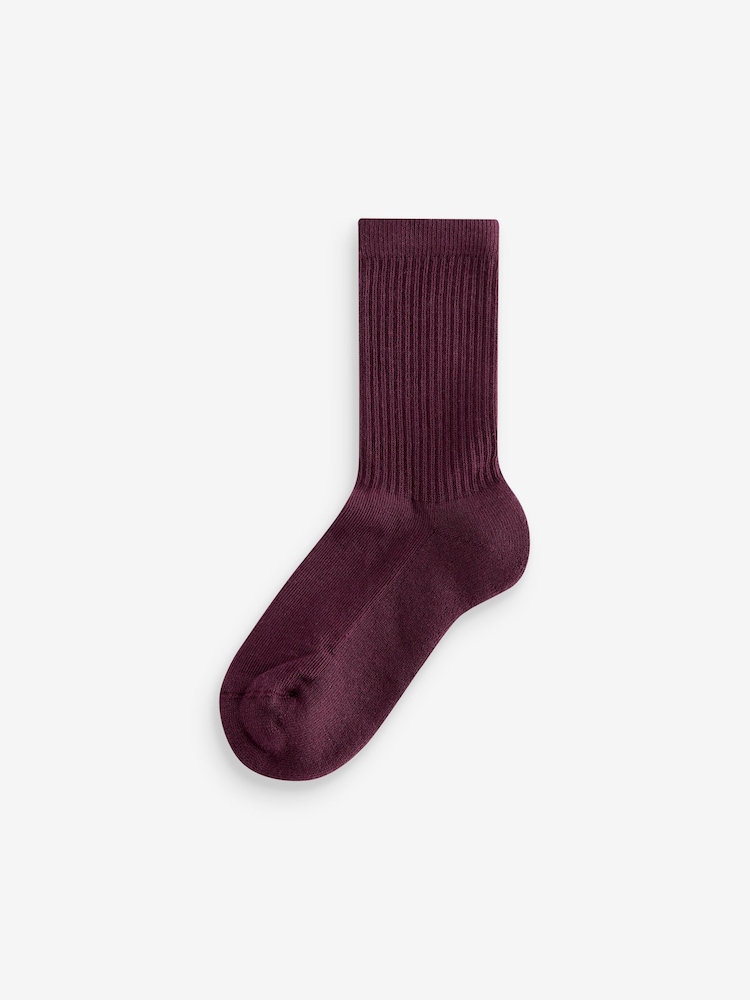 Multi Regular Length Cotton Rich Cushioned Footbed Ribbed Ankle Socks 5 Pack - Image 2 of 7