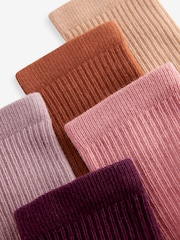 Multi Regular Length Cotton Rich Cushioned Footbed Ribbed Ankle Socks 5 Pack - Image 7 of 7