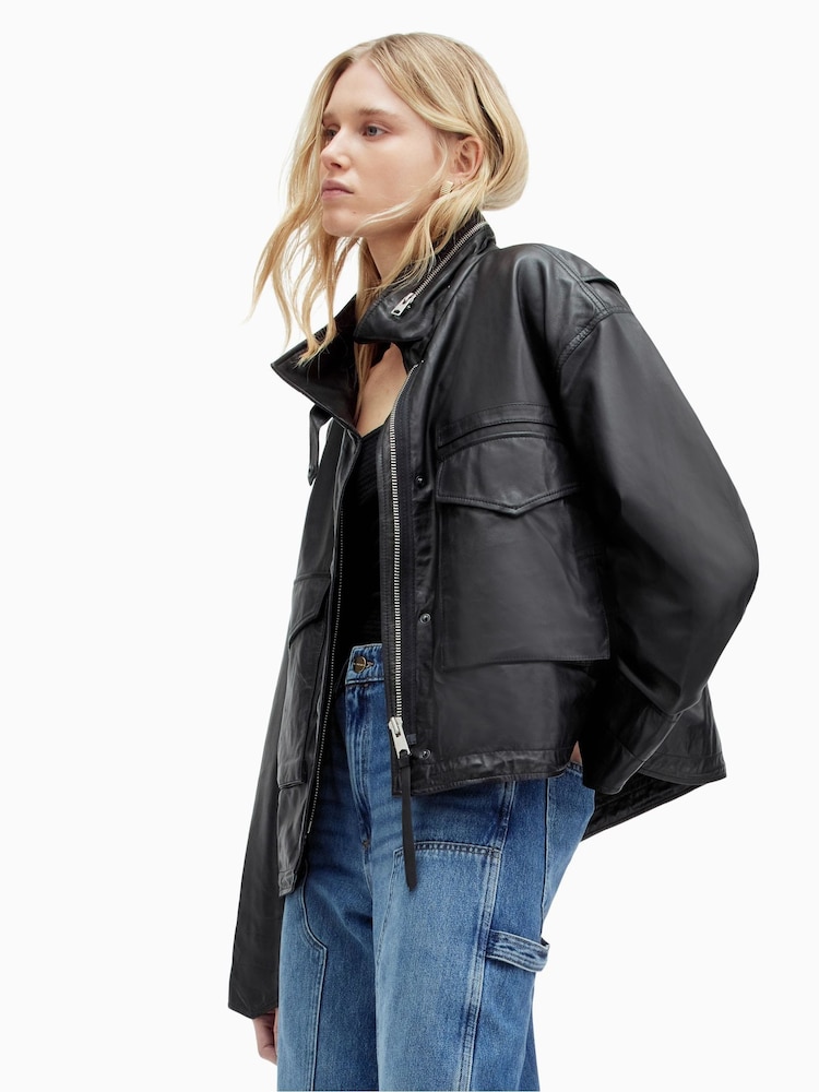 AllSaints Black Clay Jacket - Image 1 of 9 AllSaints Black Clay Jacket - Image 1 of 9