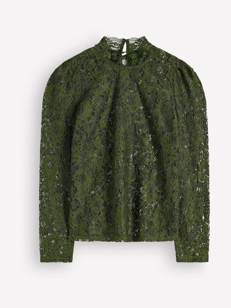 Boden Green Lace Detail Top - Image 2 of 2 Boden Green Lace Detail Top - Image 2 of 2