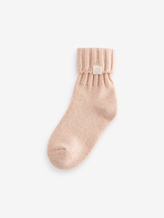 Cream,Grey and Neutral 3 Pack Cotton Rich Roll Top Ankle Socks - Image 4 of 4