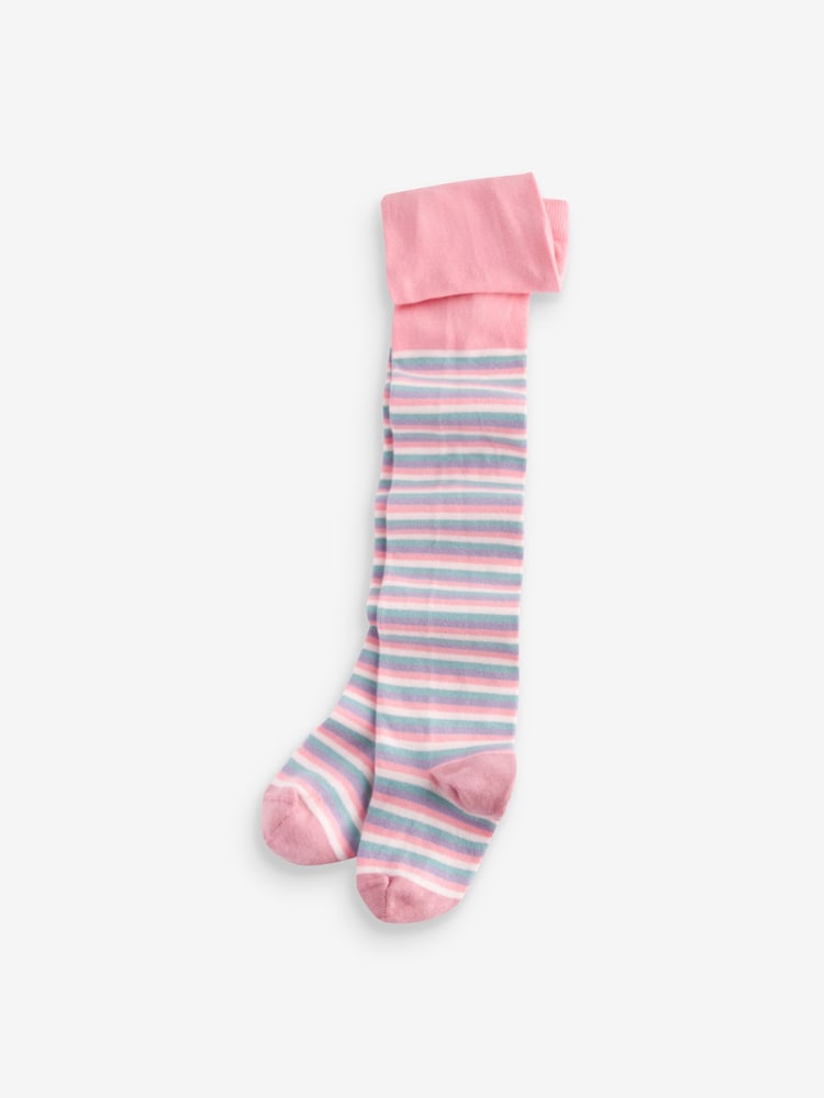 Grey And Pink - Strumpfhose mit hohem Baumwollanteil, Streifen und Dinosauriern im 2er-Pack - Bild 2 von 3 Grey And Pink - Strumpfhose mit hohem Baumwollanteil, Streifen und Dinosauriern im 2er-Pack - Bild 2 von 3