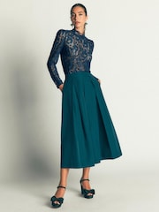 Boden Blue Lace Detail Top - Image 2 of 6