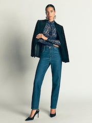 Boden Blue Lace Detail Top - Image 5 of 6