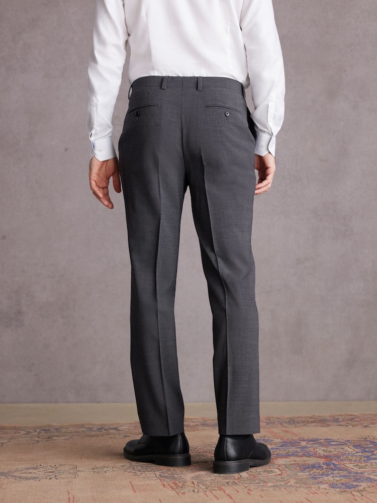 Grey Regular Fit Signature Tollegno Italian Fabric Suit Trousers - Image 2 of 9