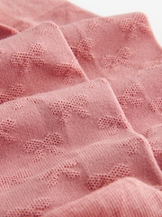 Dusky Pink Cotton Rich Textured Bow Tights - Image 3 of 3