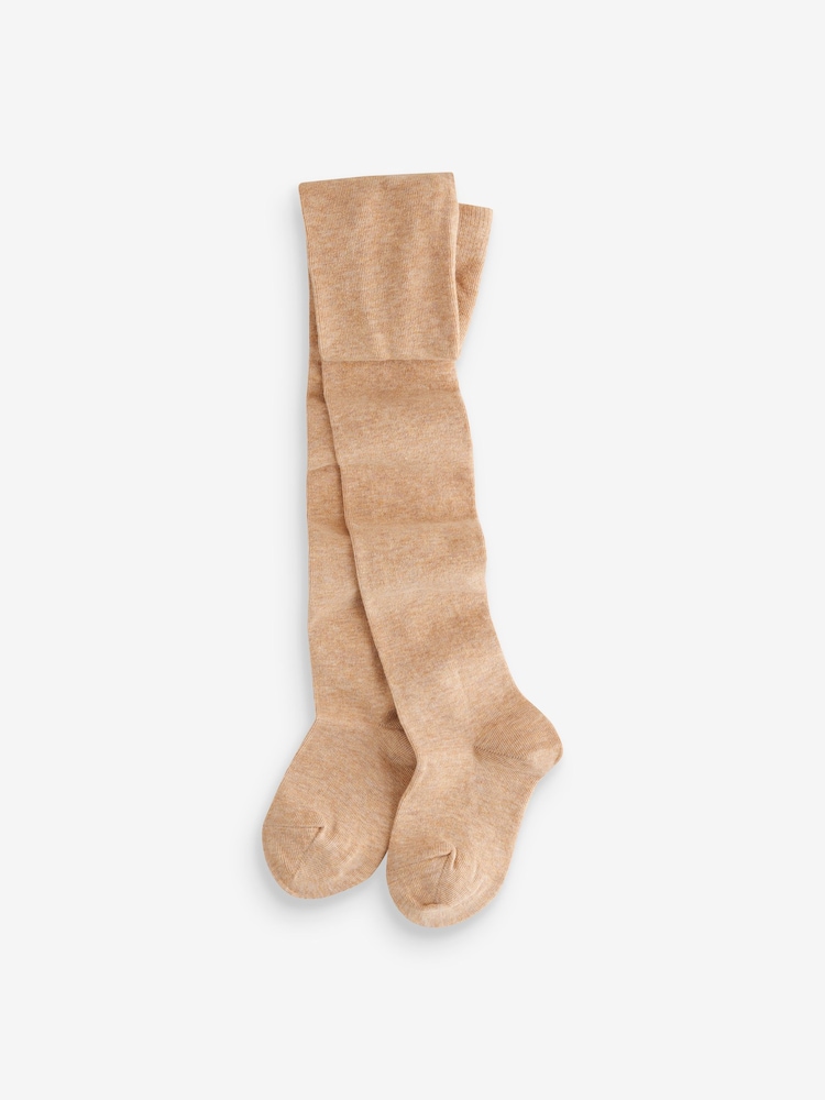 Cream/Neutral 3 Pack Cotton Rich Tights - Image 3 of 6