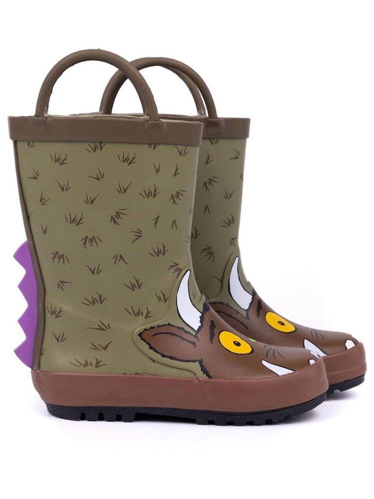 Vanilla Underground Brown Gruffalo Unisex Kids Wellington Boots with Handles - Image 1 of 6