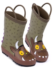 Vanilla Underground Brown Gruffalo Unisex Kids Wellington Boots with Handles - Image 4 of 6
