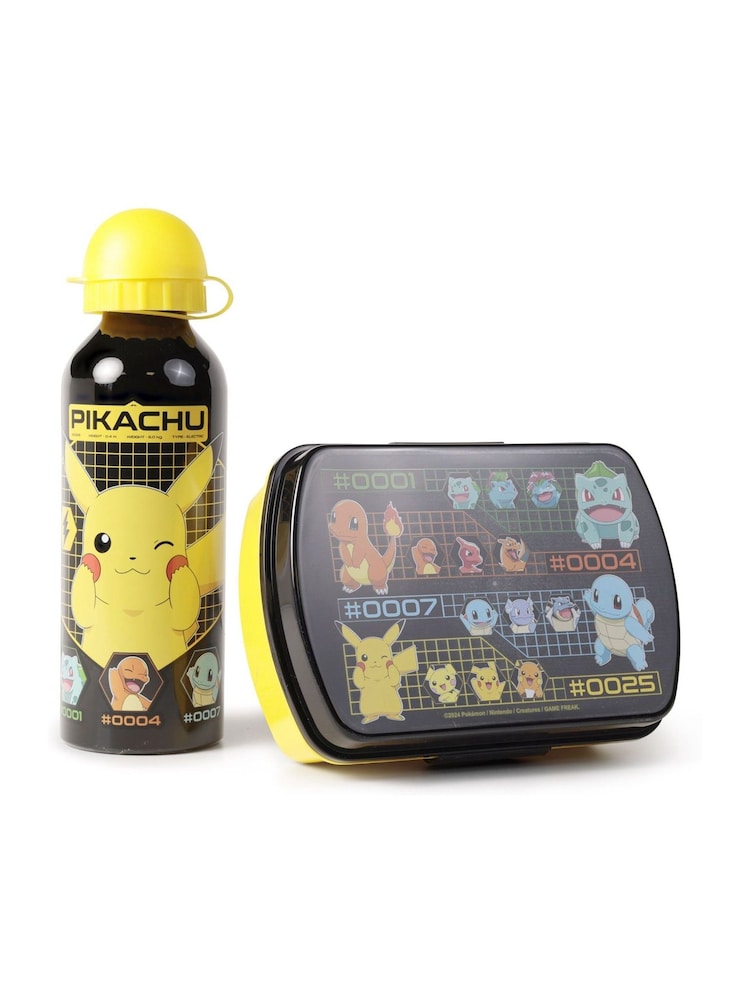 Peers Hardy Black LUNCH BOX + ALUMINIUM CANTEEN 500ML  POKEMON (6x4) - Image 2 of 4