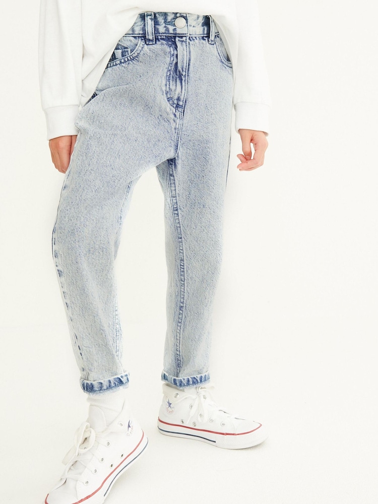Bleach Wash Mom Jeans (3-16yrs) - Image 1 of 6