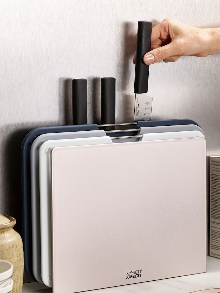 Joseph Joseph Set of 6 Silver Nest Boards Plus Chopping Board Set - Image 1 of 6