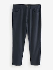Navy Blue Linen Viscose Jean Style Trousers - Image 6 of 9